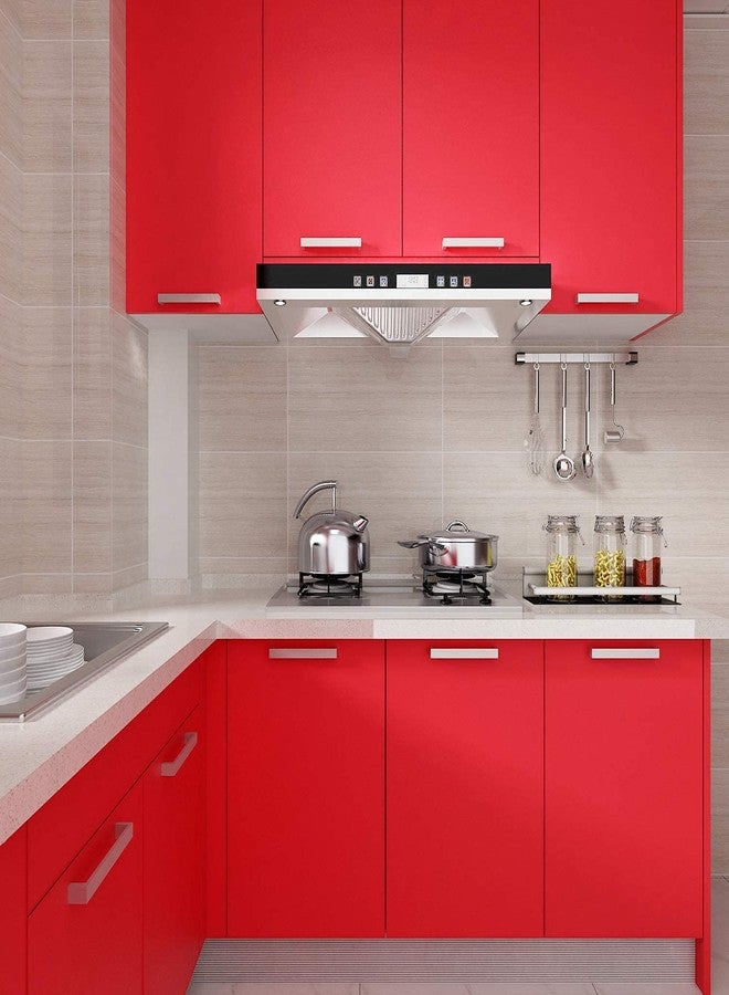 ERATO Red Vinyl Wallpaper Peel & Stick Self Adhesive Vinyl Red Contact Paper for Cabinets Countertop Kitchen Shelves Liner Waterproof Wallpaper (24x80 Inch, Red Matte) - Image 3